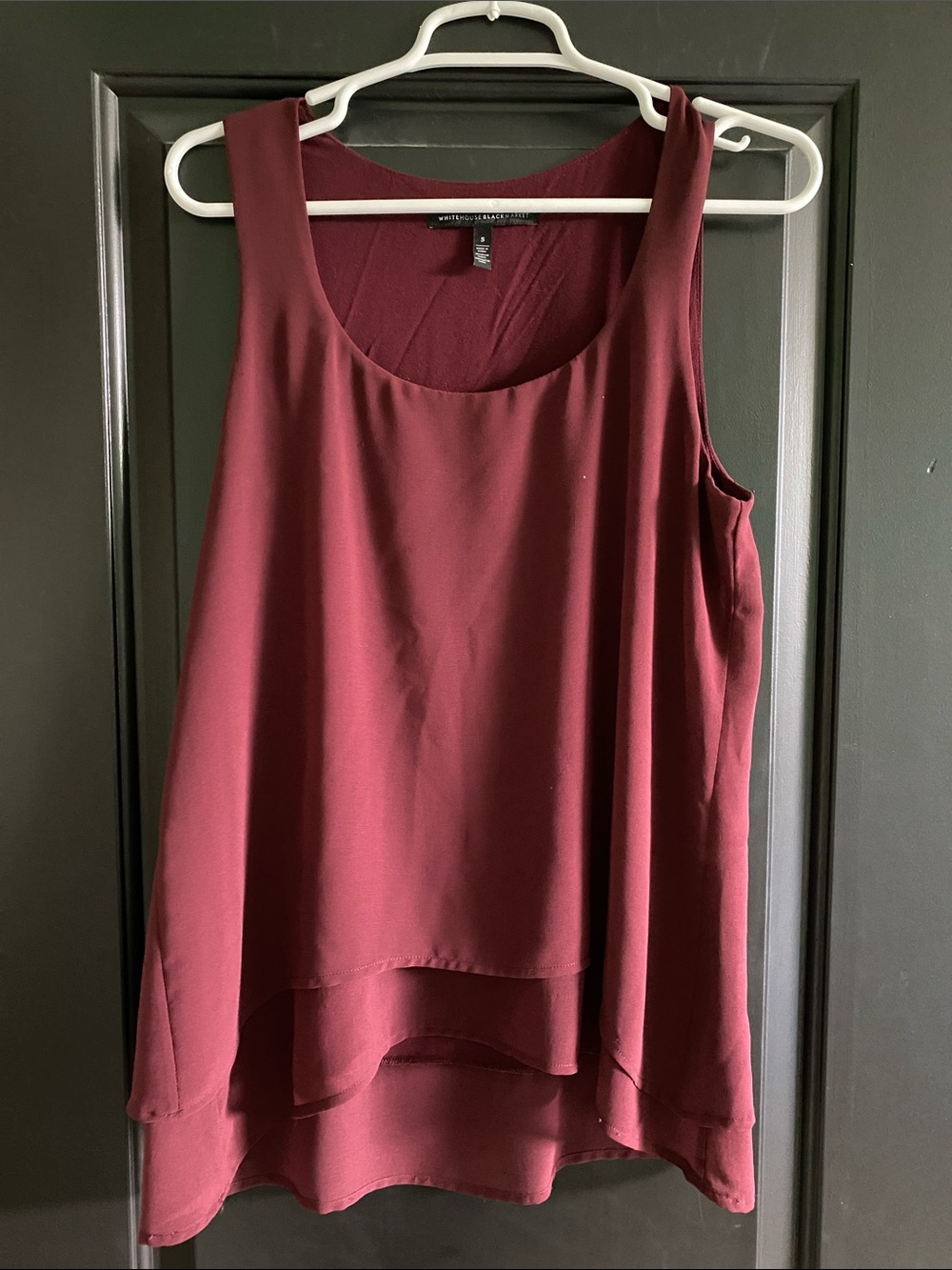 White House Black Mark Sleeveless Layered Chiffon Camisole - Burgundy